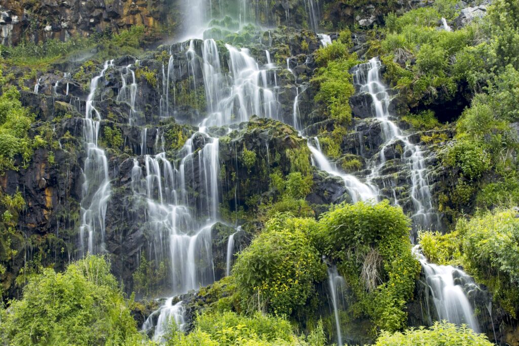 cascading falls in southern idaho.